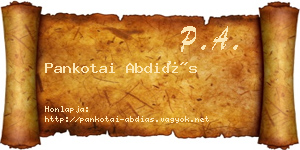 Pankotai Abdiás névjegykártya